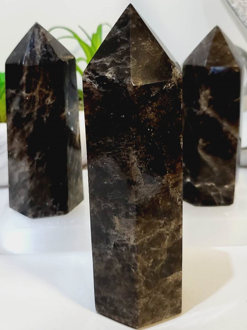 Morion Black Quartz Tower - Mystical Stones